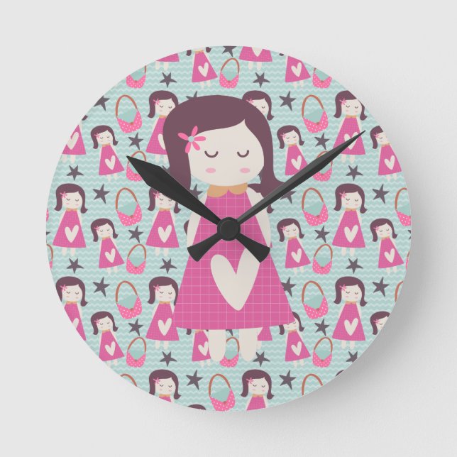 Girls and Handbags Round Clock (Front)