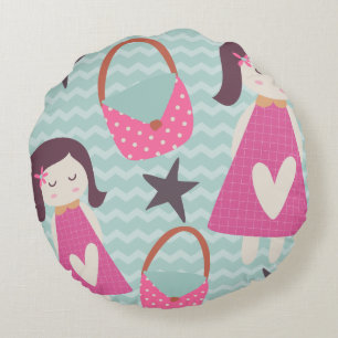 Girls and Handbags Round Cushion
