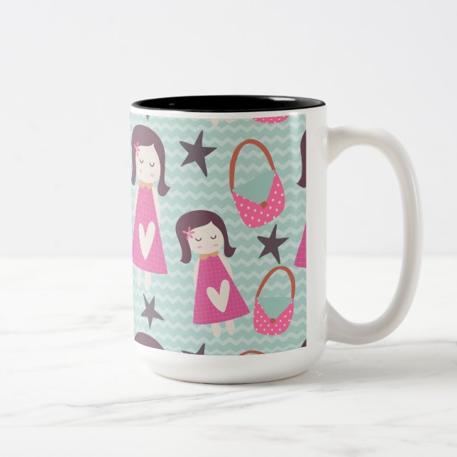 Girls and Handbags Two-Tone Coffee Mug (Right)