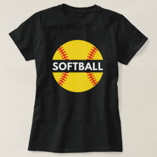 Girls and Women Softball   Softball Quote Black T-Shirt