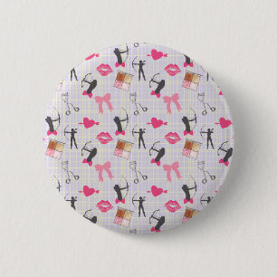Girls Archery - Girly Hearts and Makeup 6 Cm Round Badge