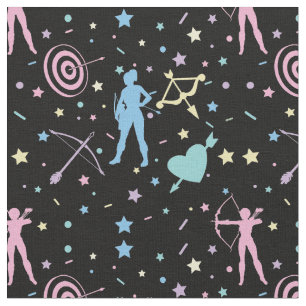 Girls Archery - Girly Hearts Stars Archer Fabric