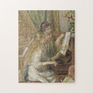 Girls at the Piano Renoir Impressionist Painting Jigsaw Puzzle