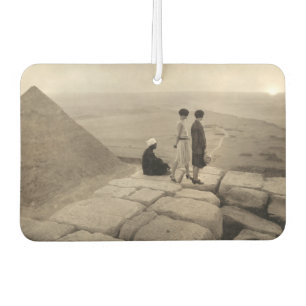 Girls Atop Khufu Pyramid in Egypt Sunrise 1920   Car Air Freshener
