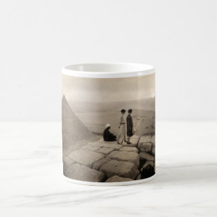 Girls Atop Khufu Pyramid in Egypt Sunrise 1920 Coffee Mug