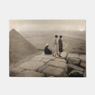 Girls Atop Khufu Pyramid in Egypt Sunrise 1920 Doormat