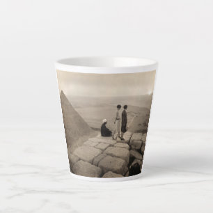Girls Atop Khufu Pyramid in Egypt Sunrise 1920   Latte Mug