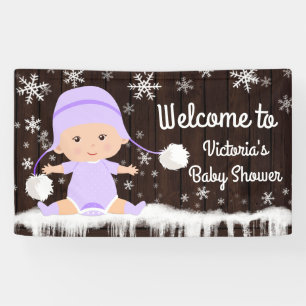 Girls Baby Its Cold Outside Baby Shower Banner