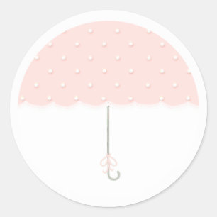 Girl's Baby Shower Classic Round Sticker