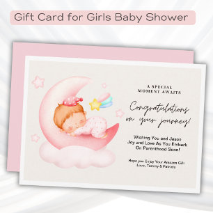 Girls Baby Shower Congratulations Gift Card