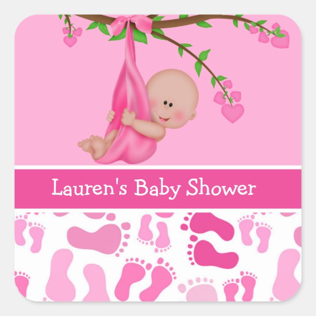 Girl's Baby Shower Stickers (Front)