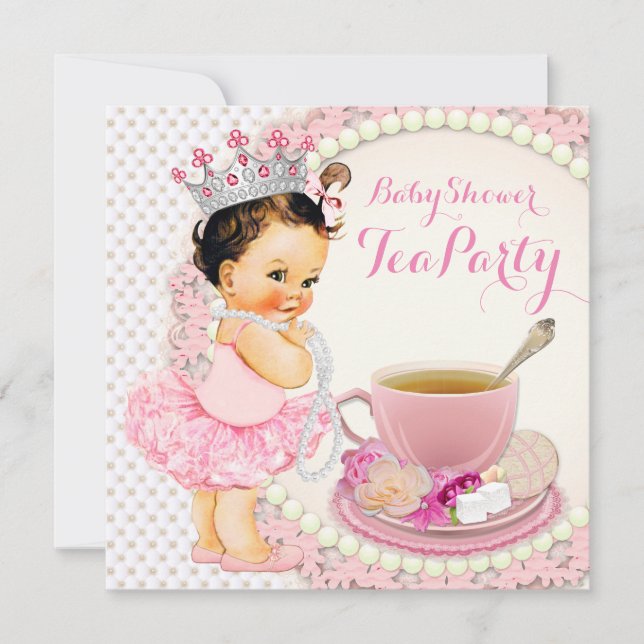 Girls Baby Shower Tea Invitation (Front)