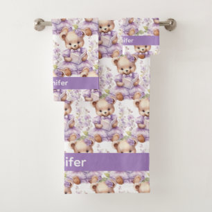Girl's Baby & Toddler Bath Towel Set Custom Name