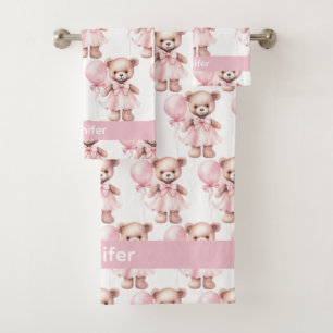 Girl's Baby & Toddler Bath Towel Set   Custom Name