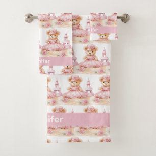 Girl's Baby & Toddler Bath Towel Set   Custom Name