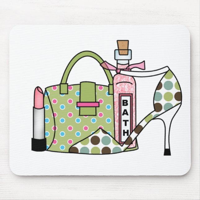 Girls Bags and Shoes Two Mouse Pad (Front)