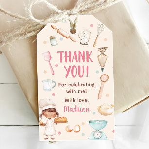 Girls Baking First Birthday Party Gift Tags