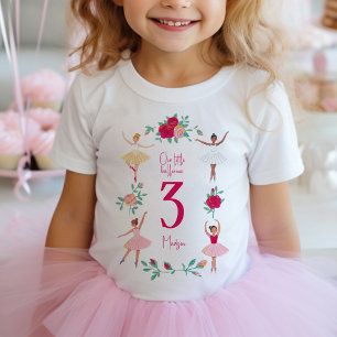 Girls Ballerina Birthday Floral Ballet Party  Baby T-Shirt