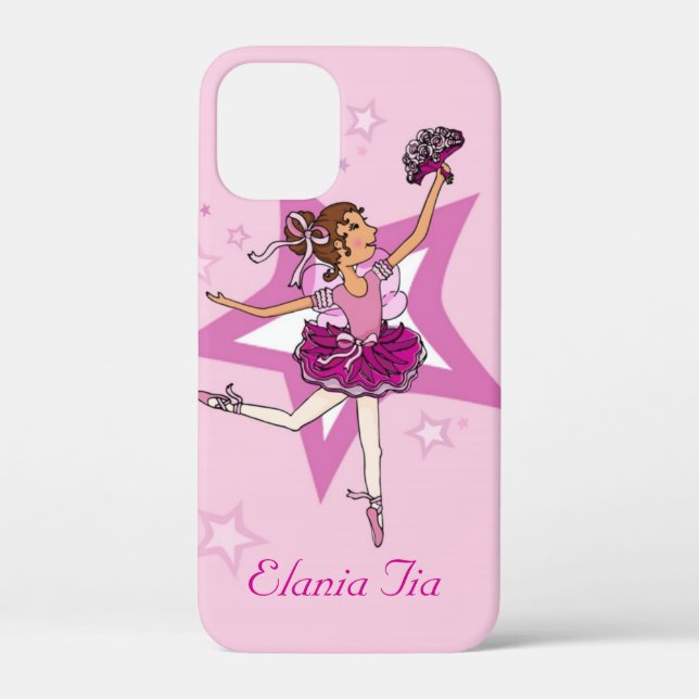 Girls ballerina dark hair named pink Case-Mate iPhone case (Back)