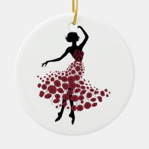 Girls Ballet Recitals Ballerina Floral Dance Pract Ceramic Tree Decoration