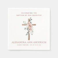 Girl's Baptism Dusty Pink Rose Christian