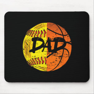 Girls Basball Softball Funny Dad Mouse Pad