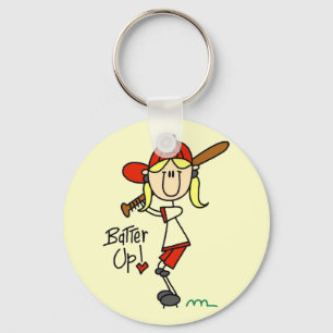 Girls Baseball Batter Up Tshirts and Gifts Key Ring
