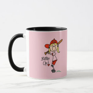 Girls Baseball Batter Up Tshirts and Gifts Mug
