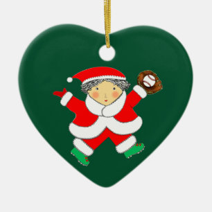 Girls Baseball Ceramic Tree Decoration