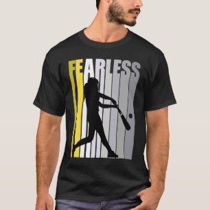 Girls Baseball Fierce Courage Strong Fierce Graphi T-Shirt