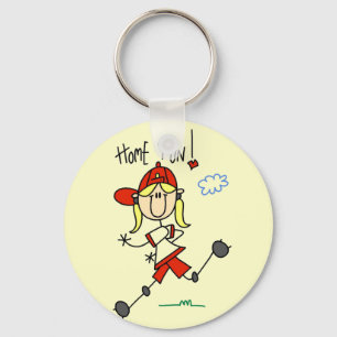 Girl's Baseball Home Run Tshirts and Gifts Key Ring