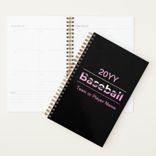 Girls Baseball - Pink Geometric Typography Planner