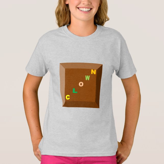 Girls' Basic T-Shirt ash  DESIGN  CLOWN (Front)