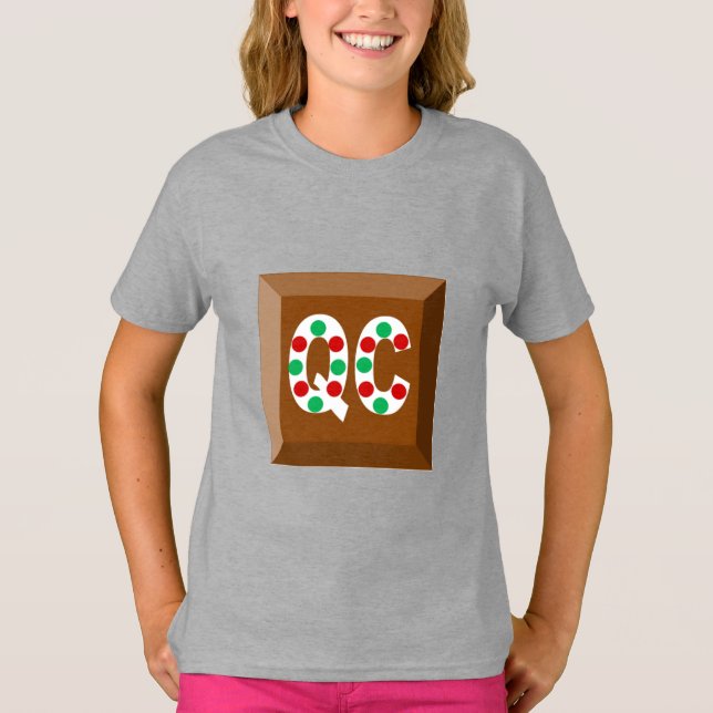 Girls' Basic T-Shirt  CHOCOLATE  QUEBEC (Front)
