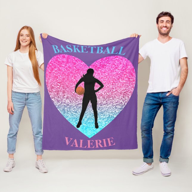 Girls Basketball Fleece Blanket (In Situ)