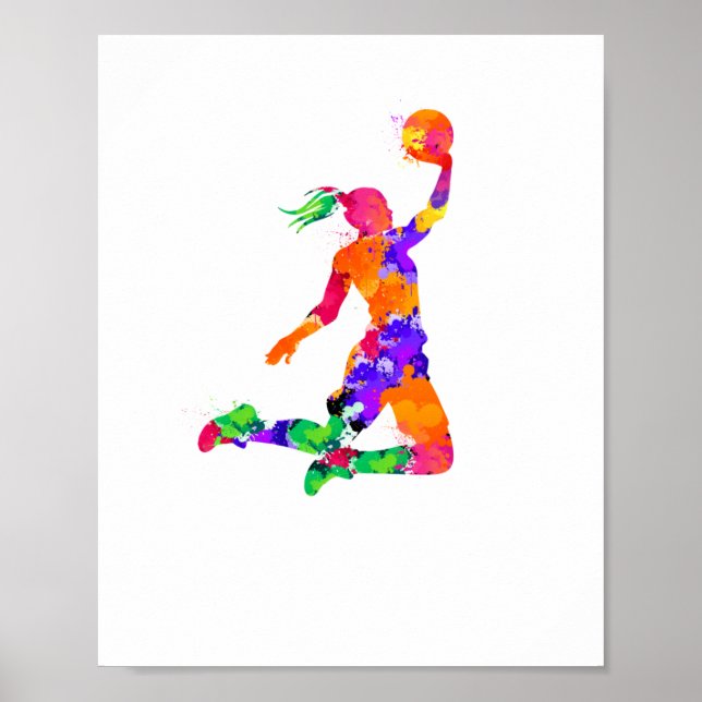 Girls Basketball For Basketball Fan And Basketball Poster (Front)