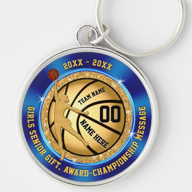Girls Basketball Gifts for Teens Senior Basketball Key Ring (Front)