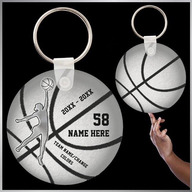 Girls Basketball Gifts with Your Text and Colours Key Ring (Creator Uploaded)