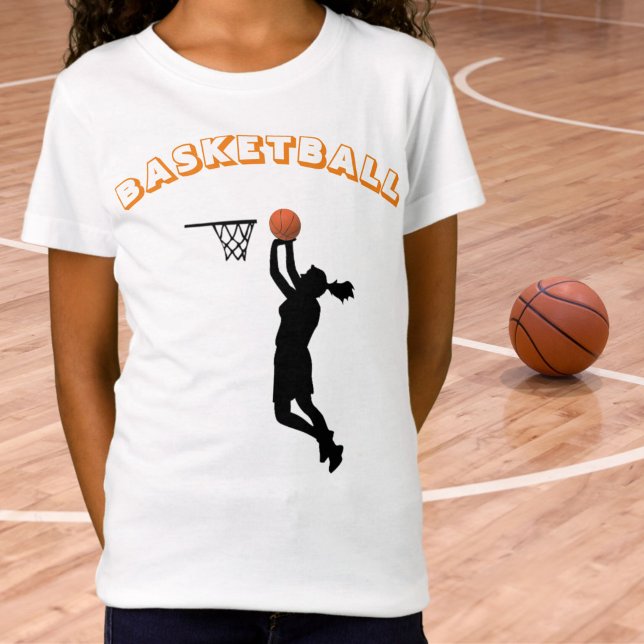 Girl's Basketball Shoot Hoops T-Shirt (Girl Basketball Tee)