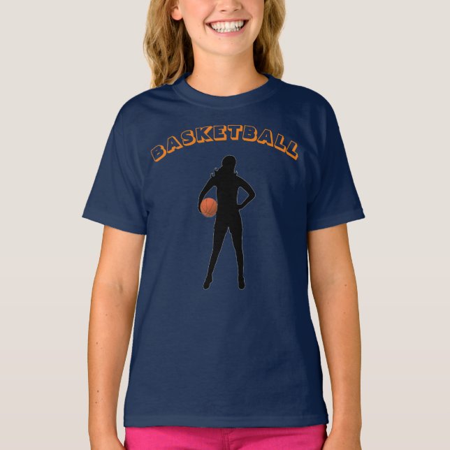 Girl's Basketball T-Shirt with Name & Number (Front)