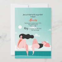Girls Basking in the Sun Invitation