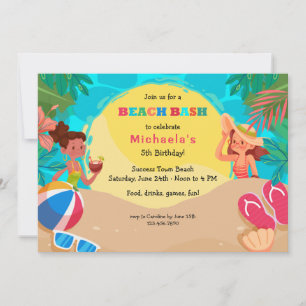 Girl's Beach Party Invitation