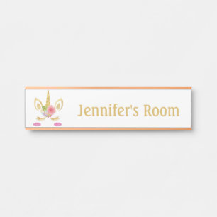 Girls Bedroom Girls' Unicorn Door Sign Name Plate