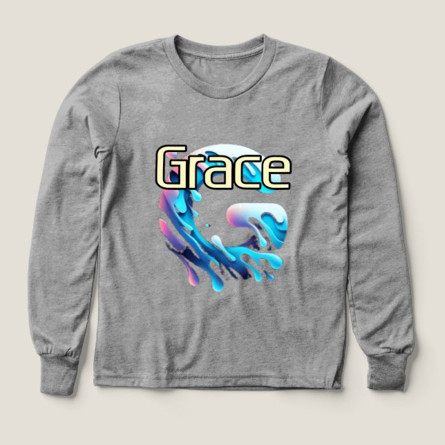 Girls Bella+Canvas Tri-blend Long Sleeve Shirt, So (Design Front)