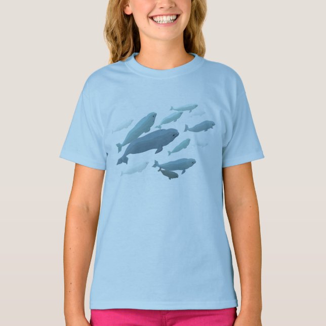 Girl's Beluga Whale Sweatshirt Baby Beluga Shirts (Front)