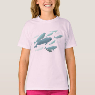 Girls Beluga Whale T-Shirt Cute Whale Art Shirts