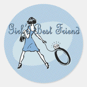 Girl's Best Friend Classic Round Sticker
