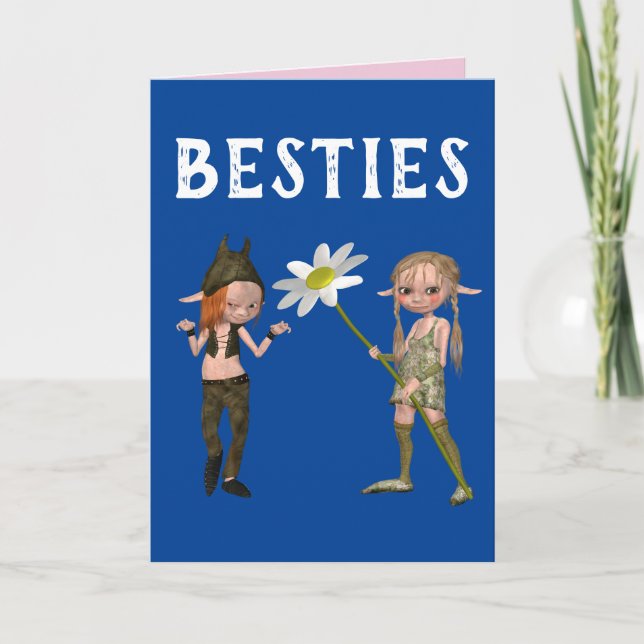 GIRLS BEST FRIENDS BIRTHDAY BESTIES BFF CARDS (Front)