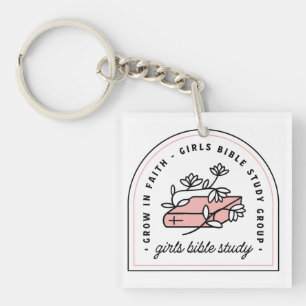 Girls bible study reading group aesthetic key ring