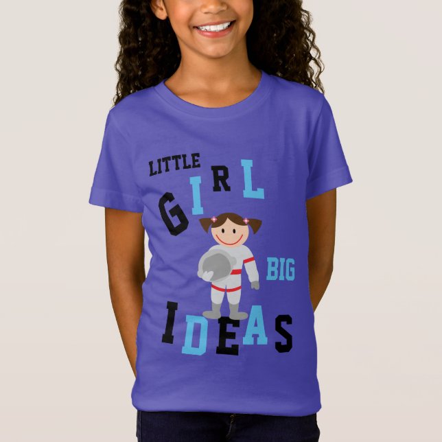 GIRLS BIG IDEAS Astronaut Add NAME Back Tshirt (Front)